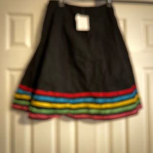 Black skirt with ribbon trim